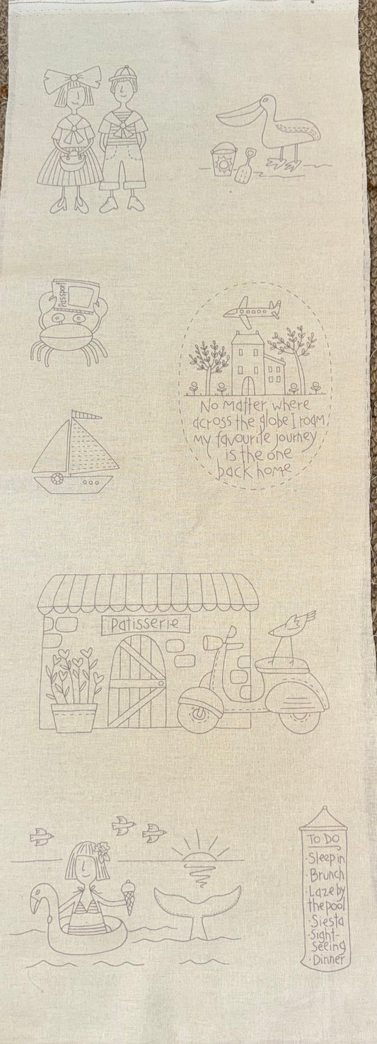 DV6126 Stitchery - Sunkissed Sojourn on Cream Linen