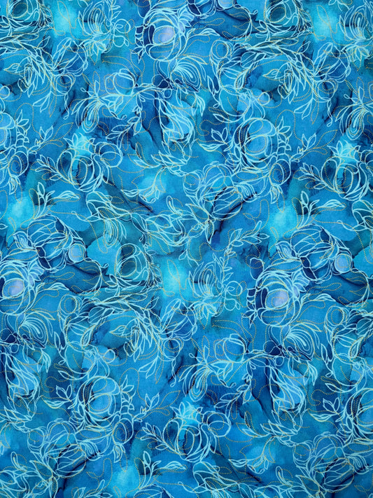 Painted Sea - Flowing Linework in Teal