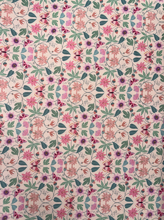 Botanical Oasis Botanical Butterfly on Pink A985B