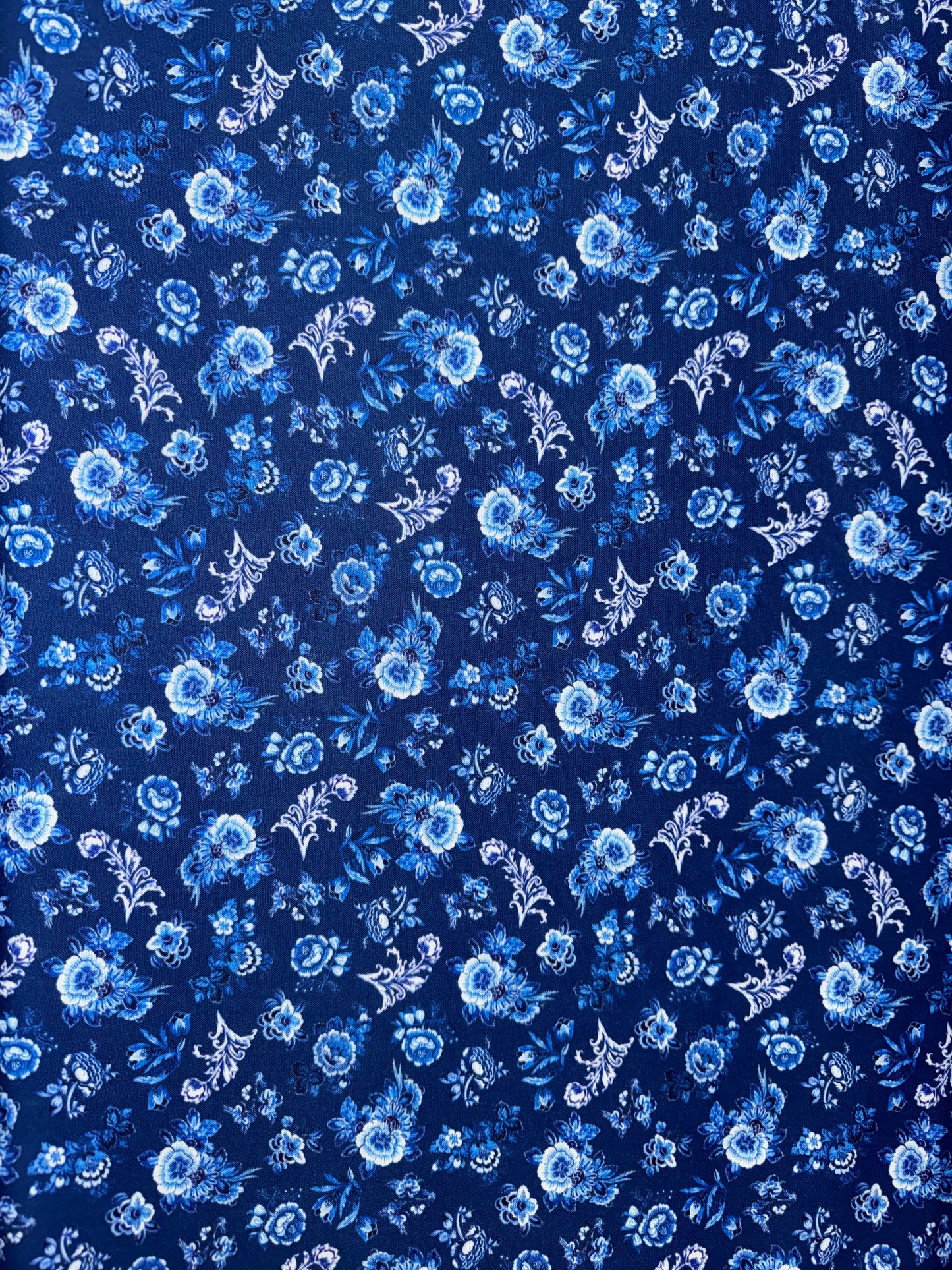 Royal Blue Delft Floral Wideback 108"