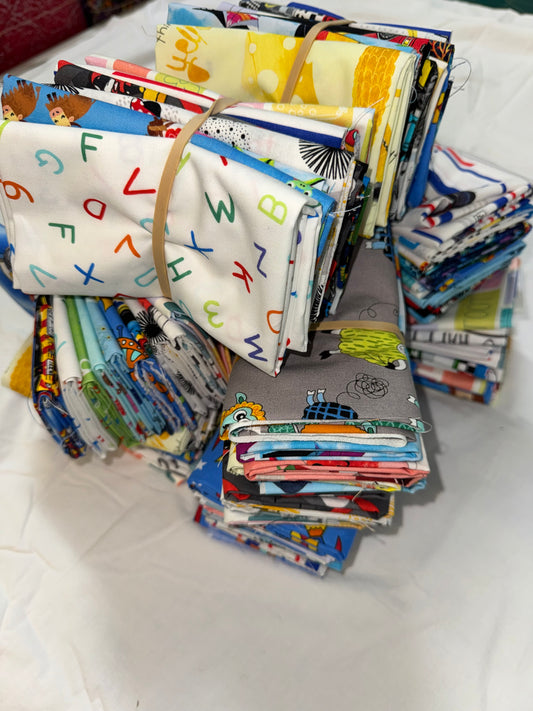 Kid's Fabric - Mystery Fat Quarter Bundles of 10.