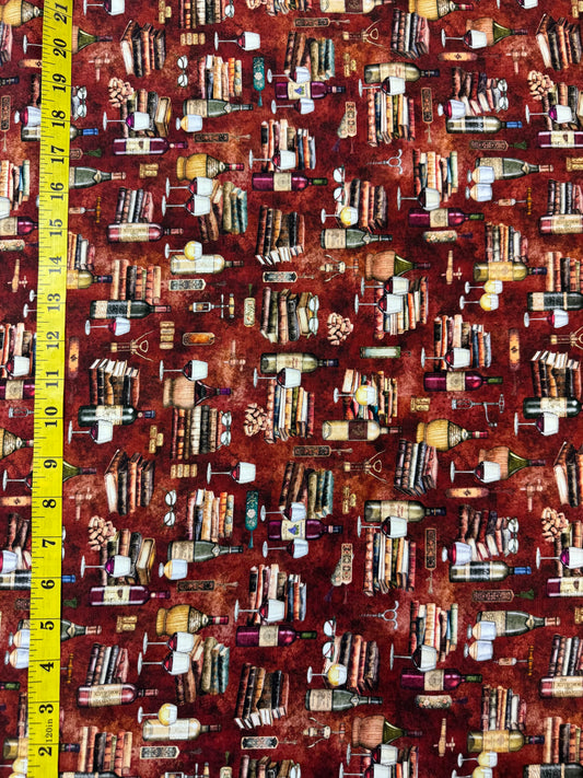 Book Club - Books and Wine on Brown Background