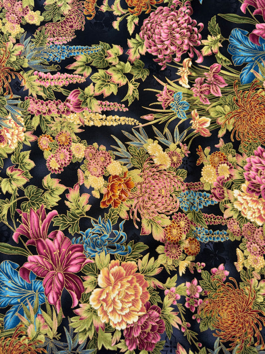 Imperial Collection Mixed Flowers on Black