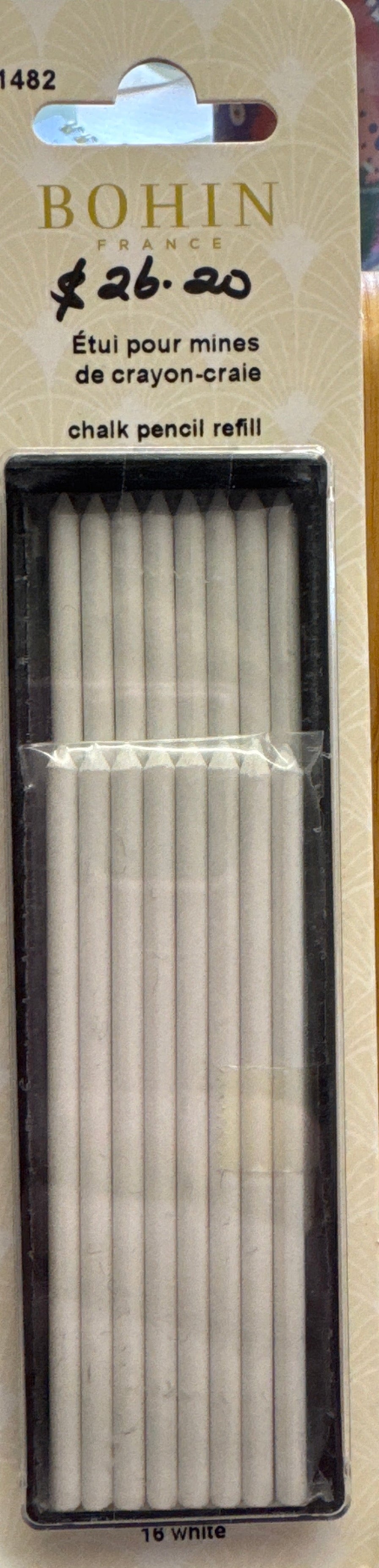 BOHIN Chalk Refills White 16 3.8mm leads