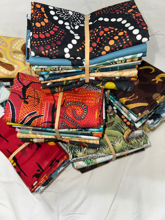 Australiana Fabric - Mystery Fat Quarter Bundles of 10.