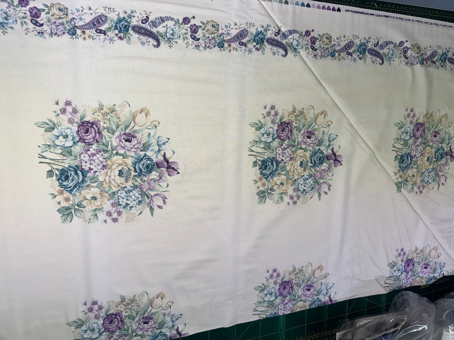 Twilight Garden Flower Bunches and Border fabric