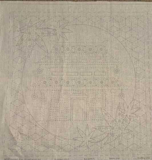 DV4268 Sashiko Little Scenes Panel in Natural