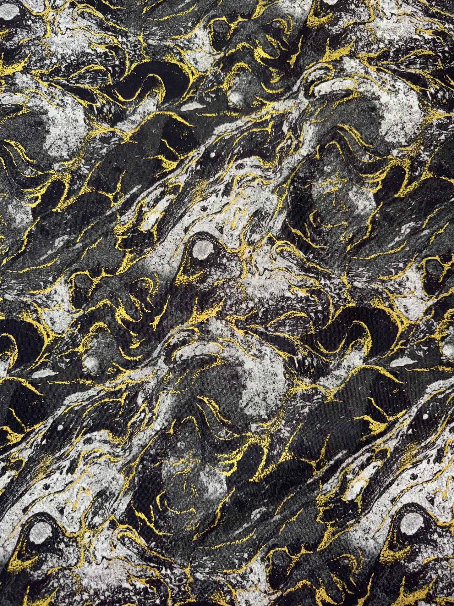 Marbled Earth - Charcoal with Gold Accents