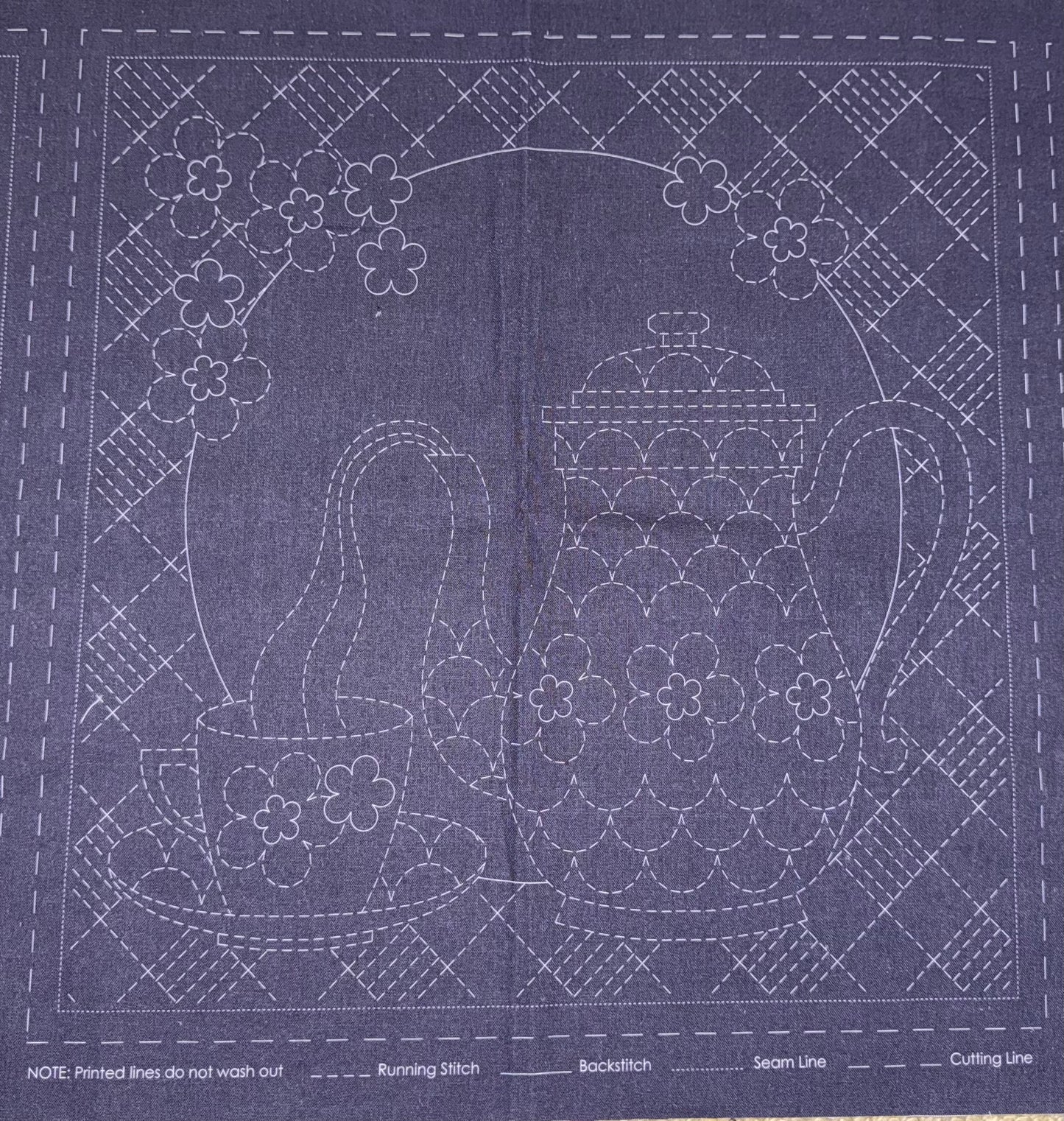 DV4266 Sashiko Teatime Panel in Navy