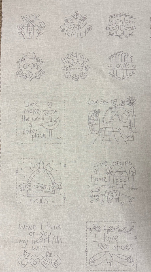DV7641 Handy Stitches Stitchery Panel