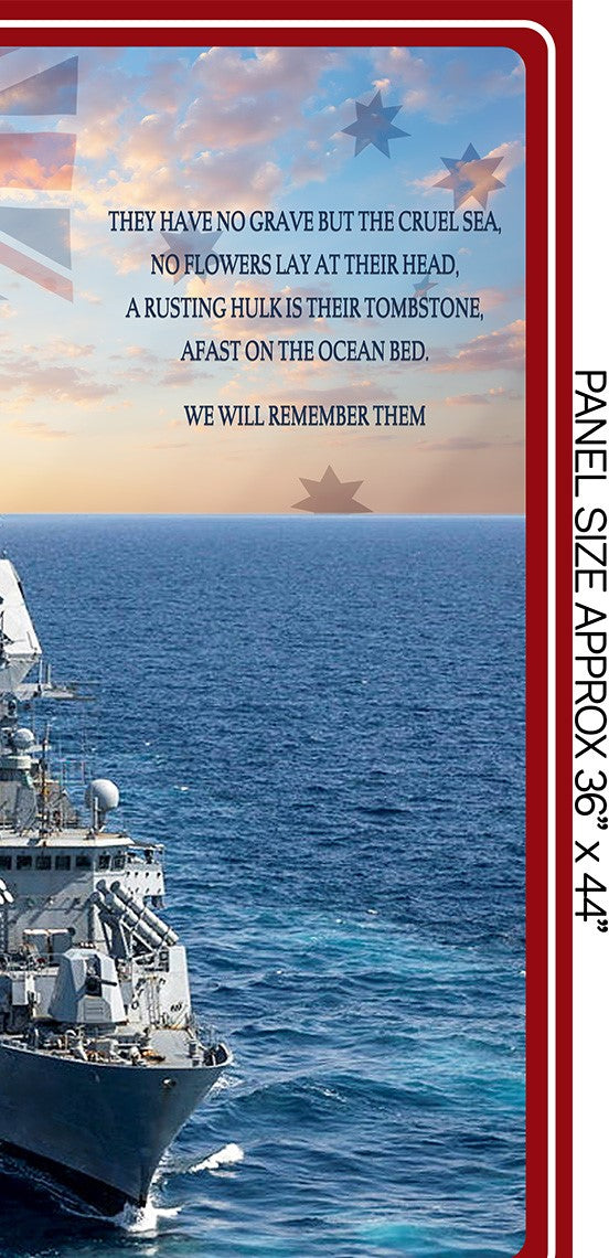Navy Remembrance Panel 36” - Large Ship with Prayer to Lost Souls.