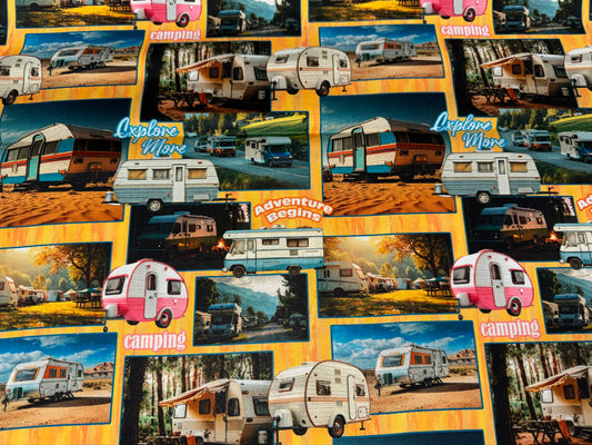 Retro Caravans Mixed Collage