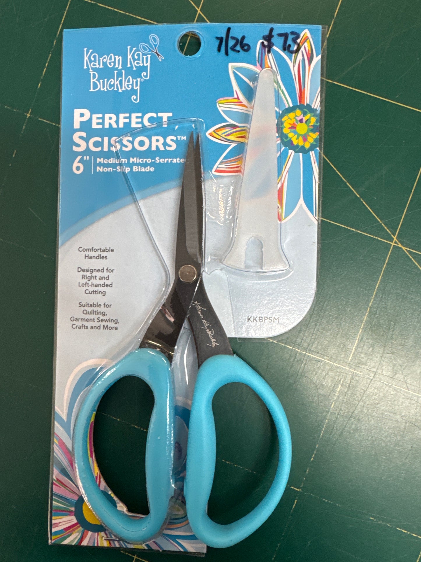 Karen Kay Buckley Perfect Scissors Blue 6” Micro-Serrated