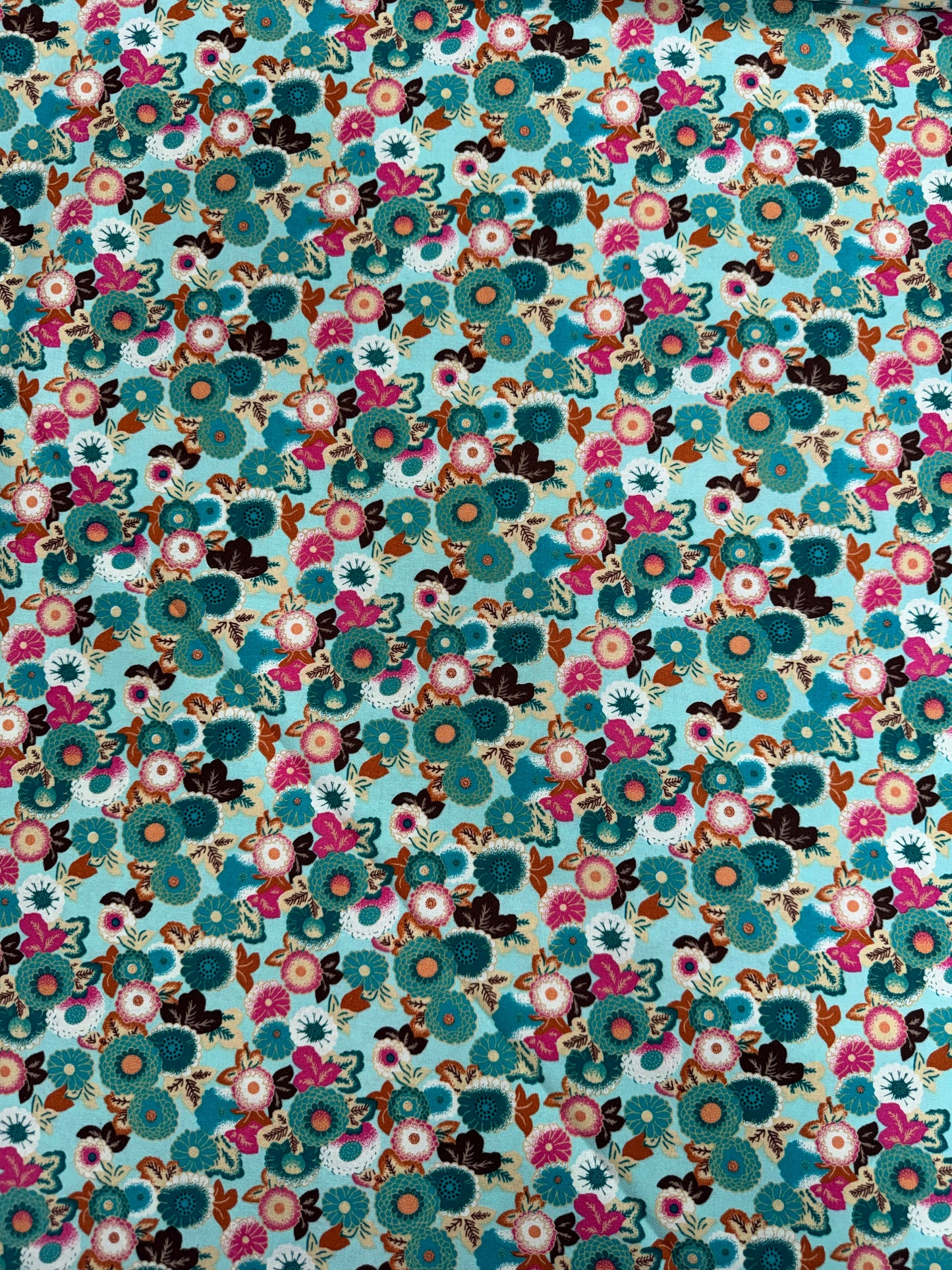 Japanese Floral in Teal