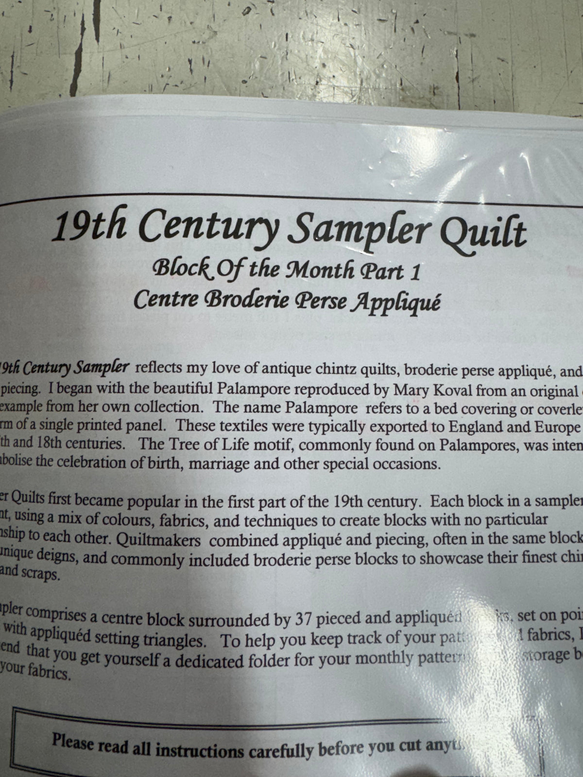 19th Century Sampler Quilt Kit by Megan Carrol