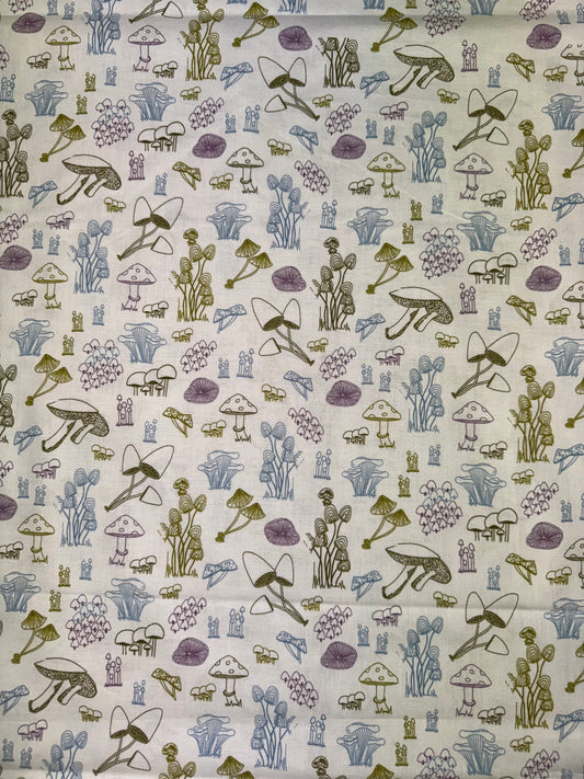 Celestial Garden - Mushrooms on a cream background