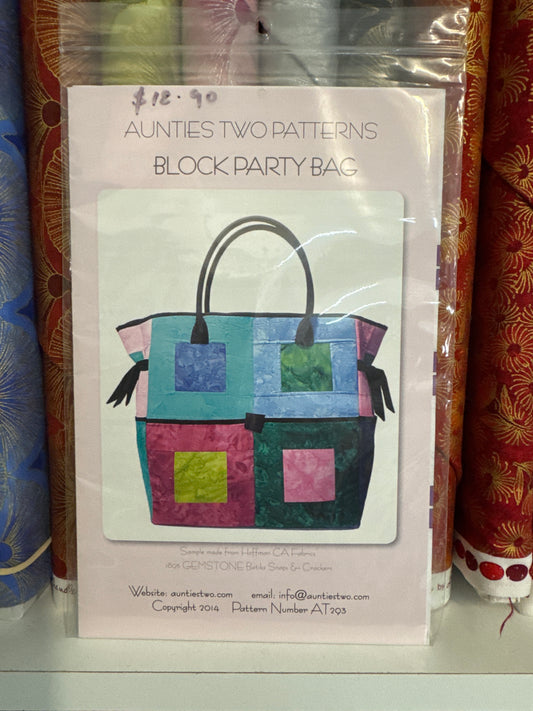 Aunties Two Patterns- Block Party Bag