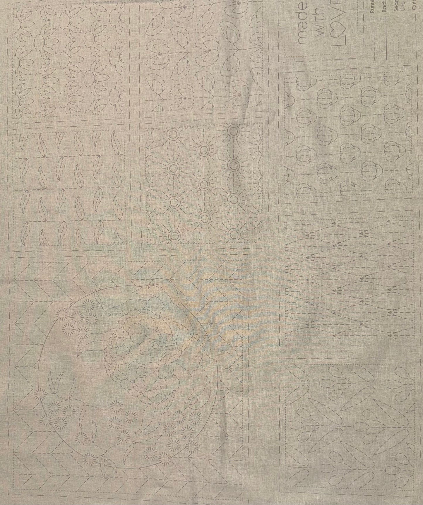 DV4070 Sashiko Botanical Panel in Natural