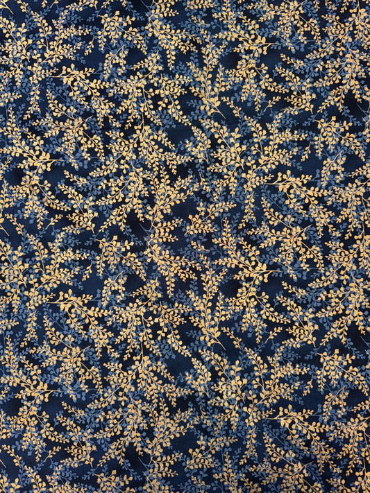 Navy Gold Foliage