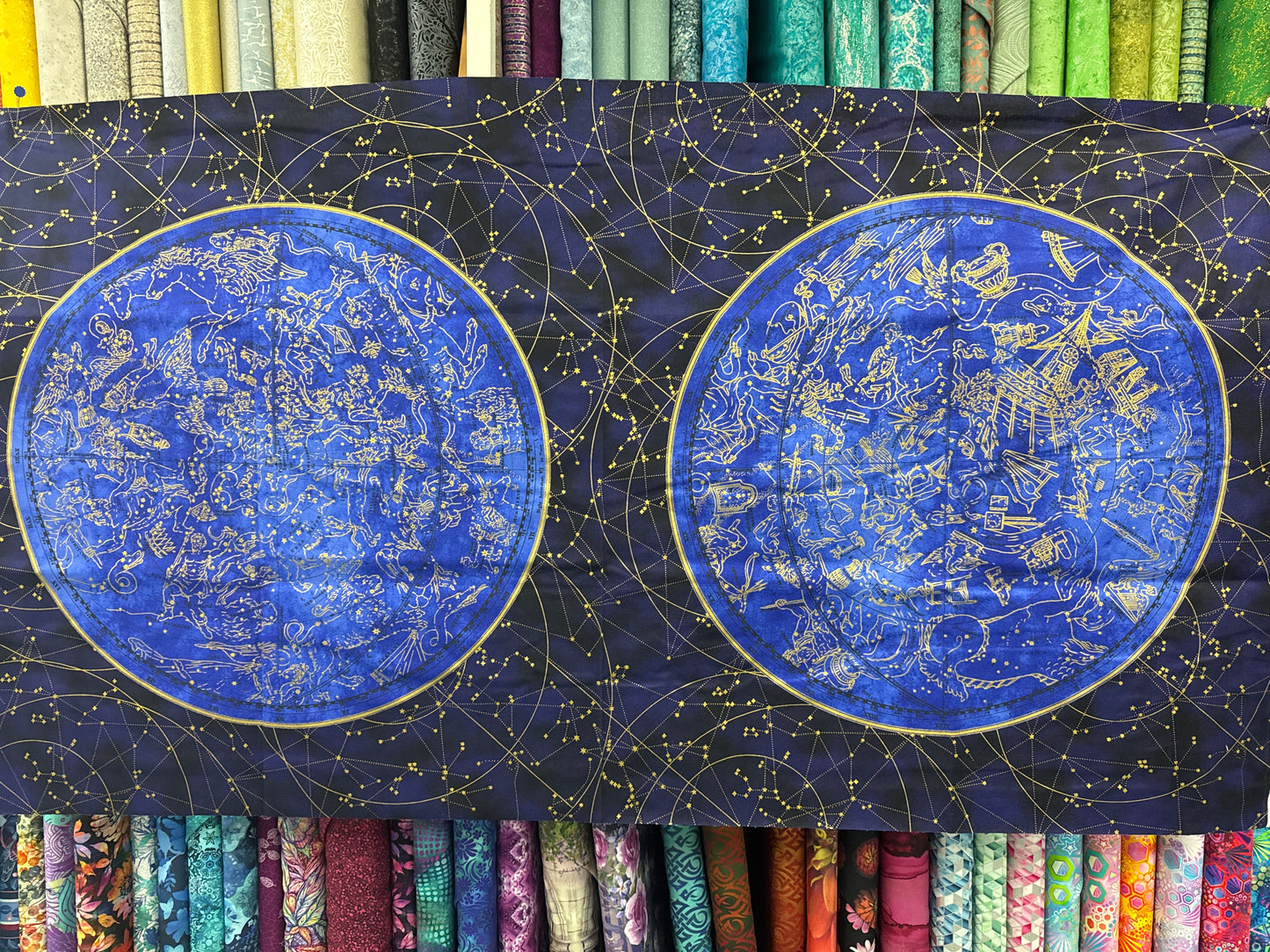 Star Maps Blue and Black Fabric Panel SALE PRICE - ONLY $10.00!!