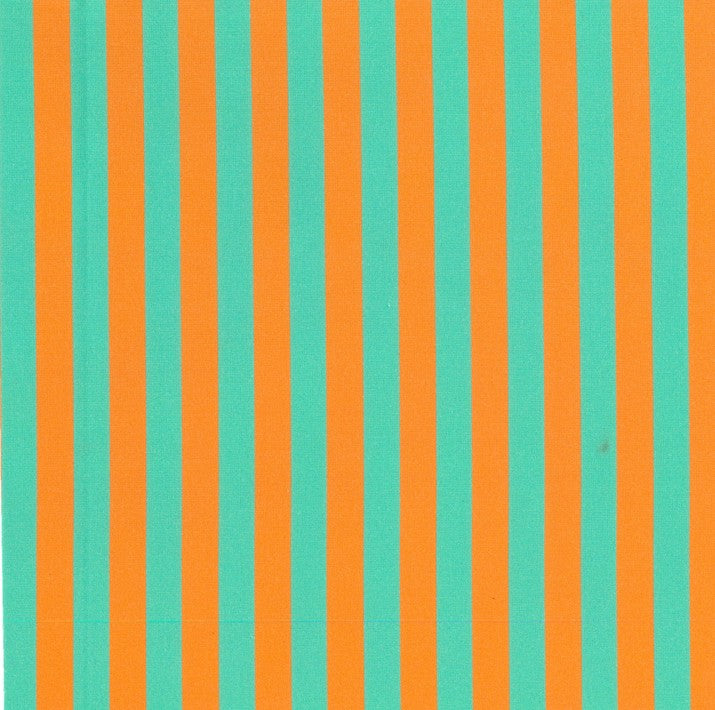 Blockstar Retro Fabric 1/2" Stripe Block BF-14 Green/Orange