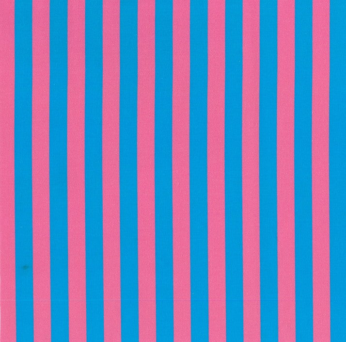 Blockstar Retro Fabric 1/2" Stripe Block BF-16 Blue/Rose Red