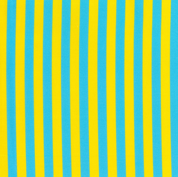 Blockstar Lollipop Fabric 1/2" Stripe Block BF-65 Blue/Yellow