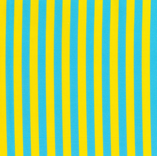 Blockstar Lollipop Fabric 1/2" Stripe Block BF-65 Blue/Yellow