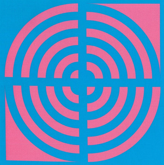Blockstar Retro Fabric Circle Block BF-8 Blue/Rose Red