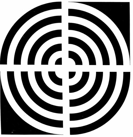 Blockstar Black and White Fabric Circle Block BF-83 Black/White