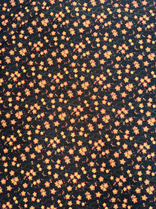 Robert Kaufman - Kyoto Gardens - Black with small flowers
