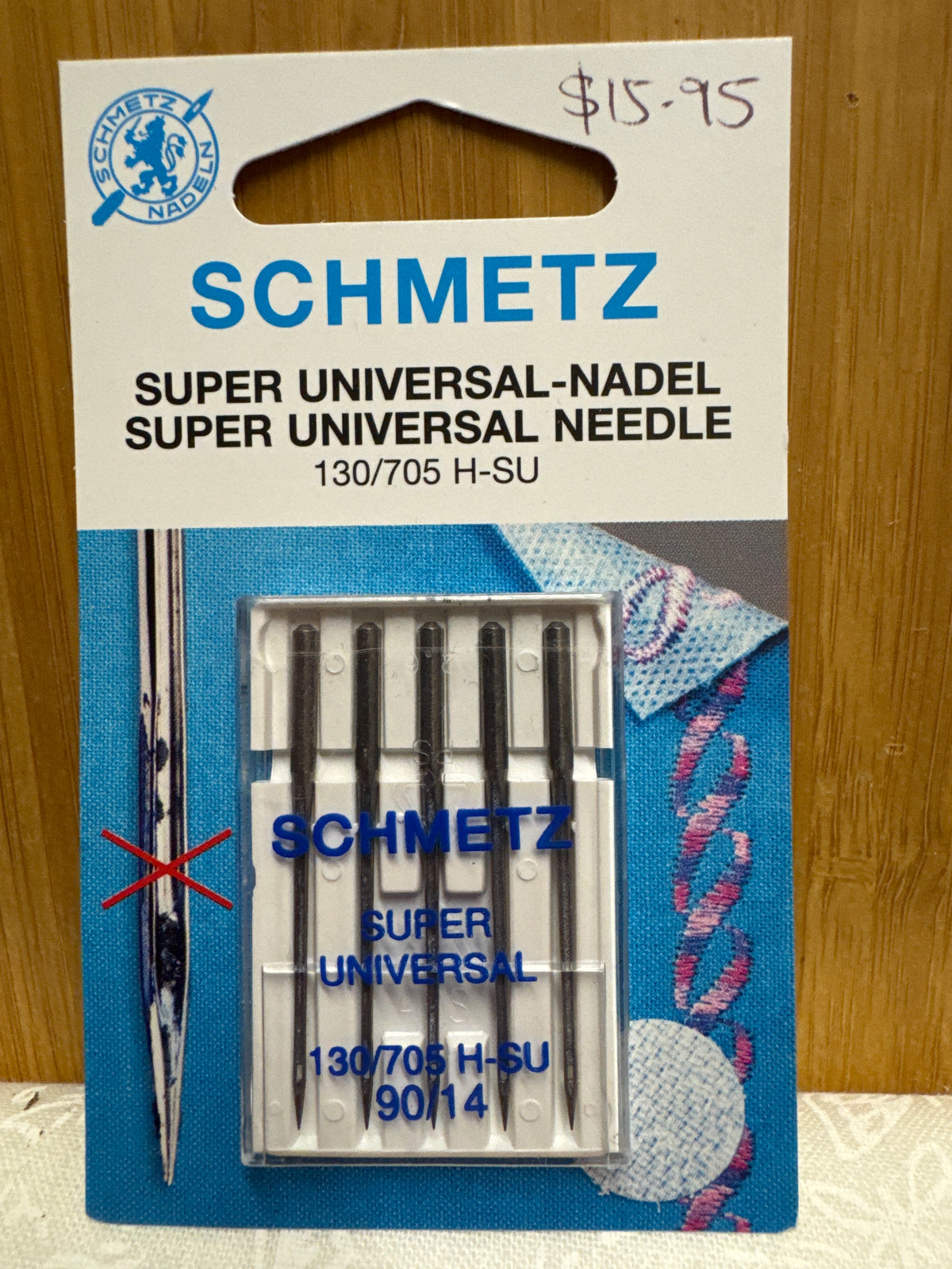 SCHMETZ Super Universal Sewing Machine Needles - Pack of 5 - 90/14