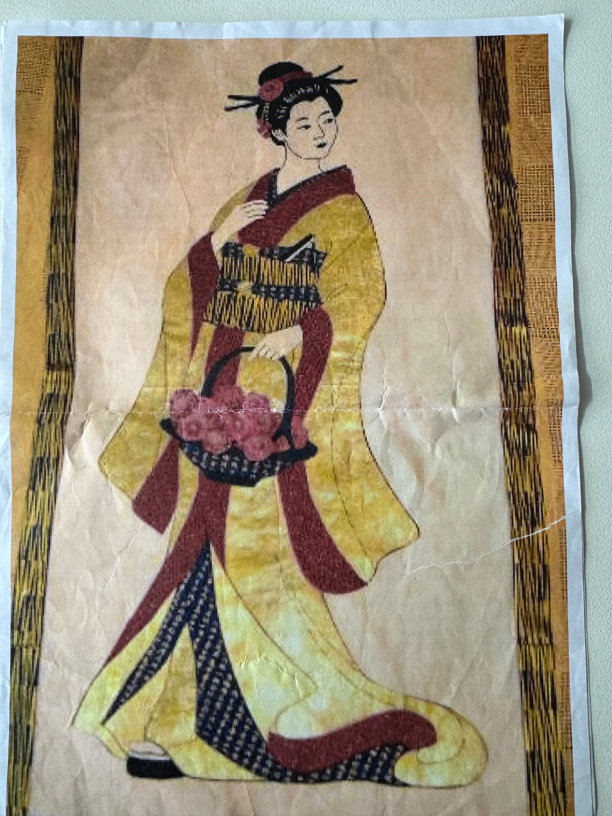 Winter Snow Geisha Panel Applique Kit