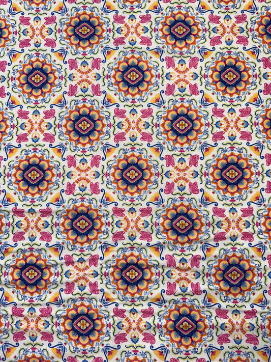 Flutter -Stylised Butterfly Medallions in orange, pink and cream