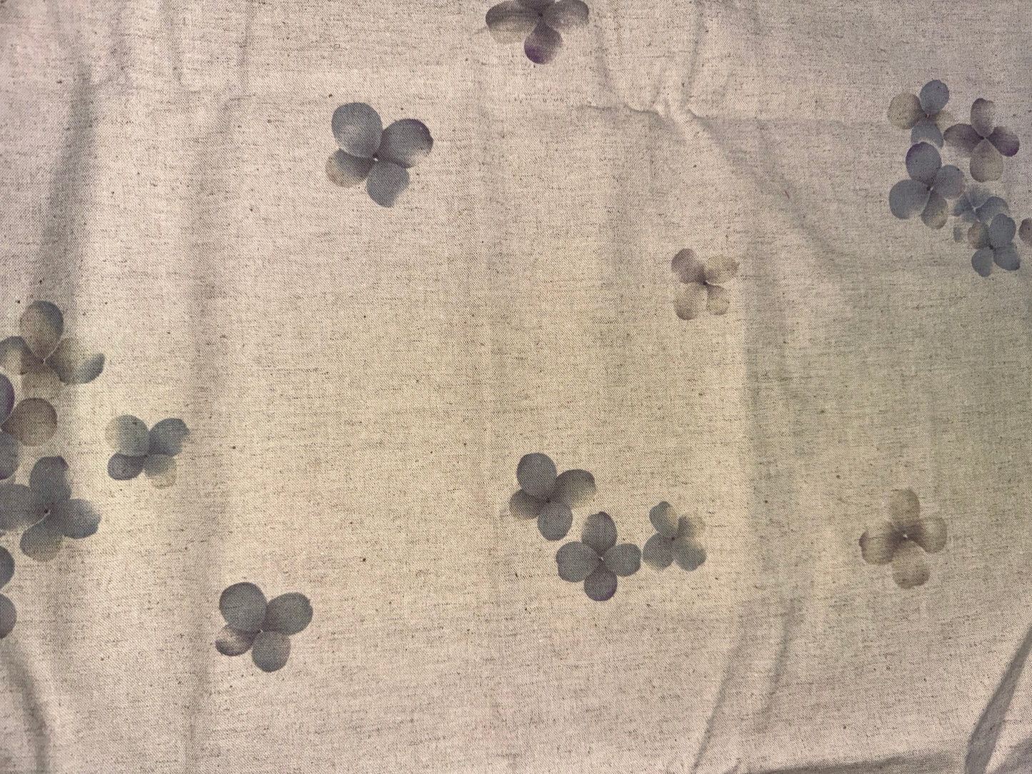 YUWA Cream Linen(?) with grey cherry blossom stencils
