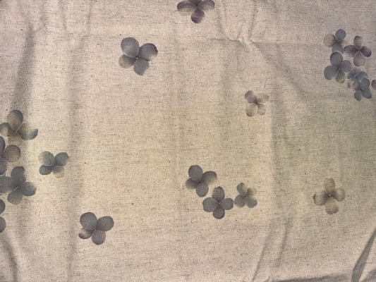 YUWA Cream Linen(?) with grey cherry blossom stencils
