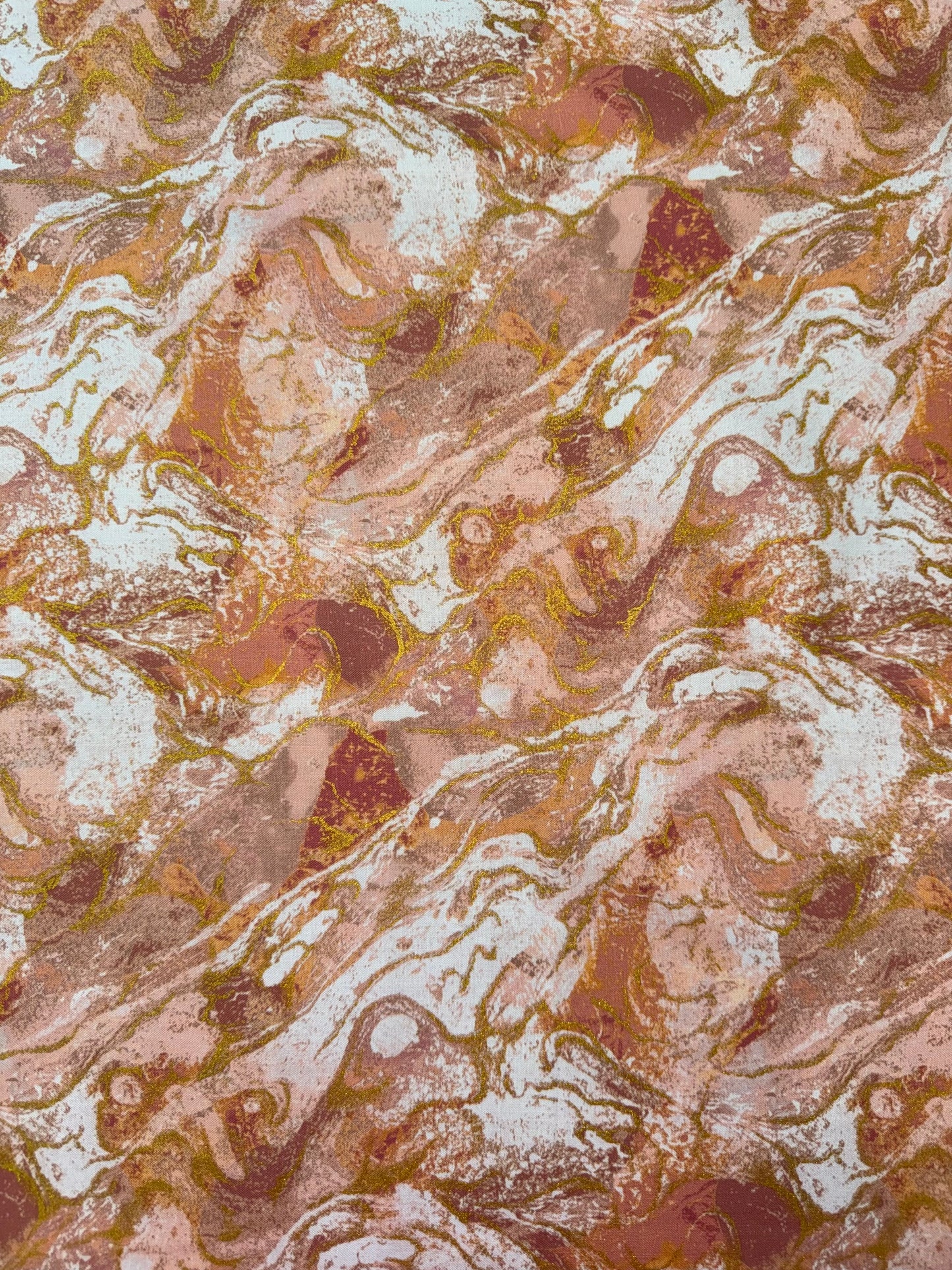 Marbled Earth - Apricot with Gold Accents