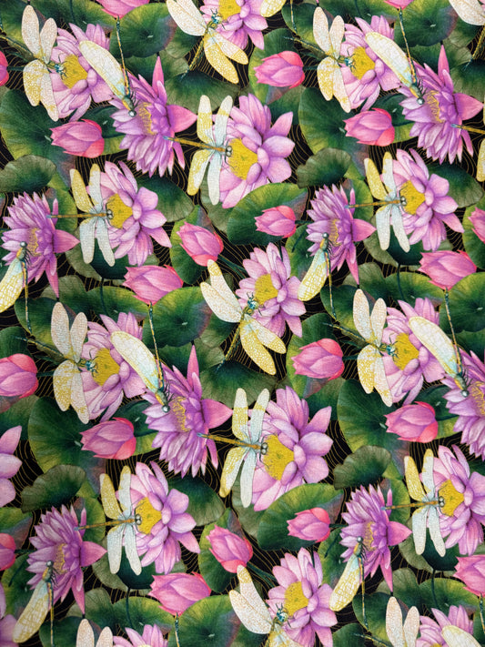 Mystic Magenta - Dragonflies on the Lily Pond