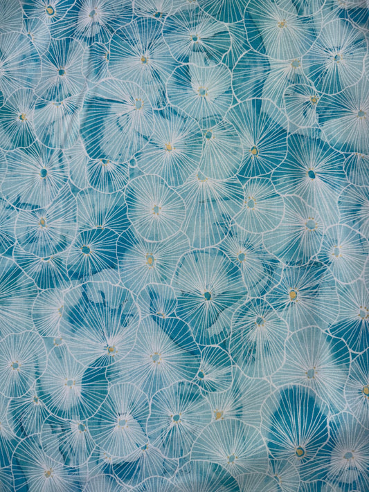 Painted Sea - Linear Bursts in Light Teal