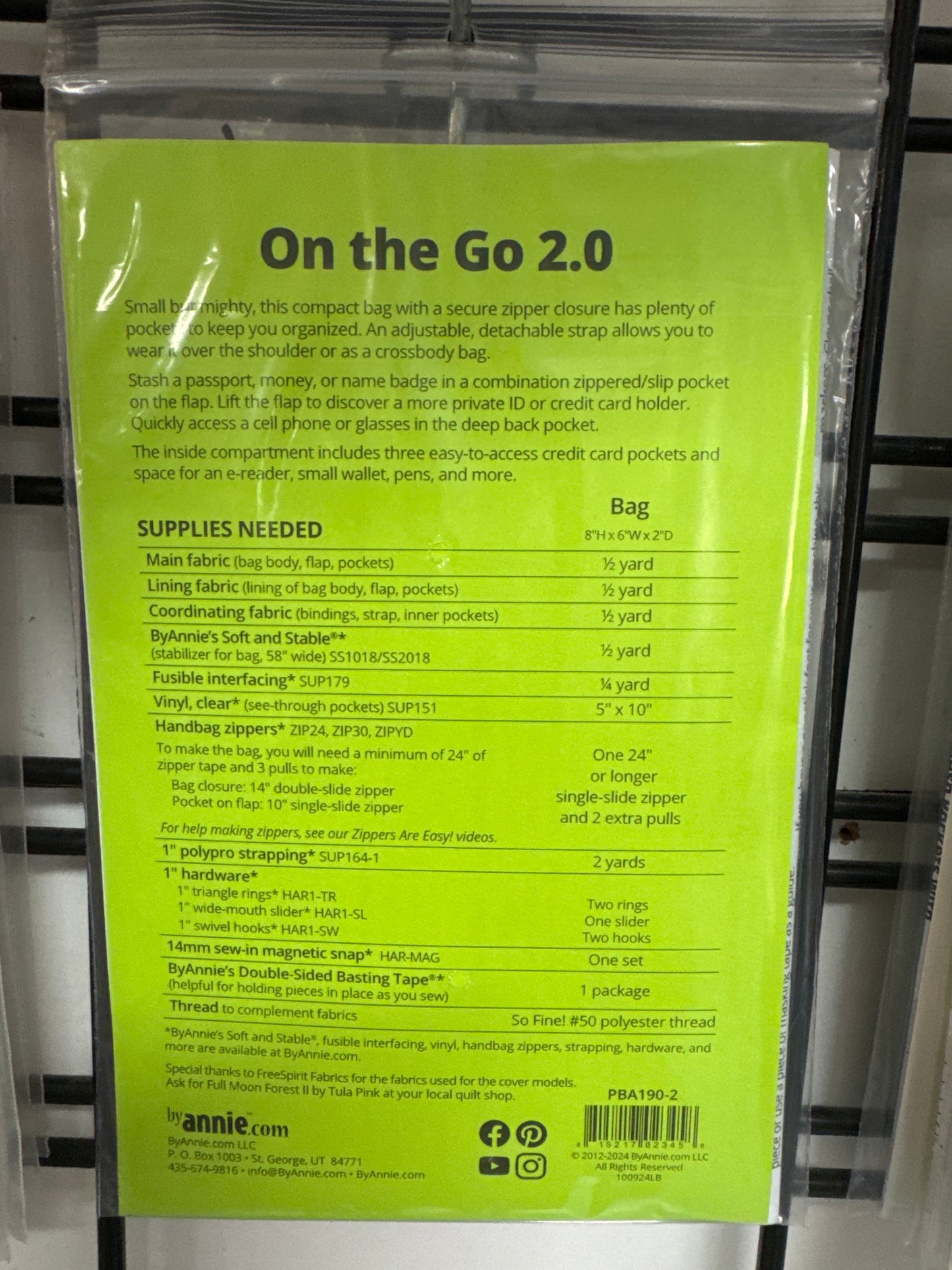 By Annie Pattern - On The Go 2.0