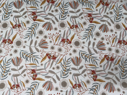 Flora and Fauna - Flowers on Cream background