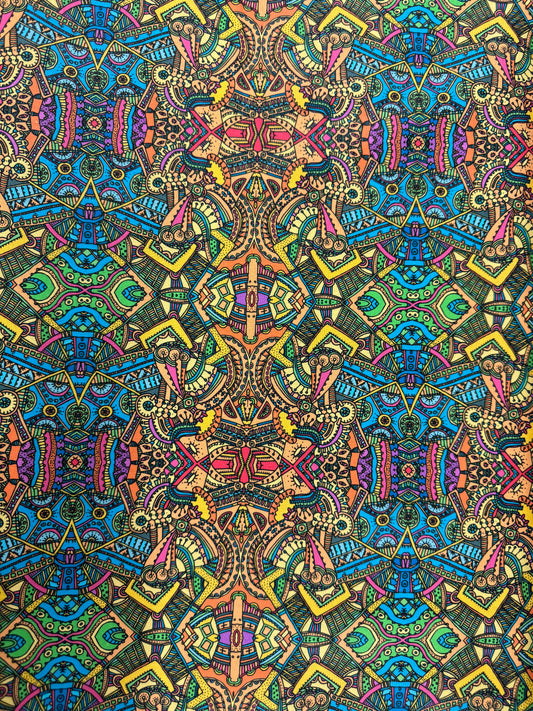 Ancient Horizons - Aztec Tribal - Blue and Yellow