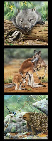 Natalie Jane Parker Fabric Panel - Wombat, Kangaroo and Echidna