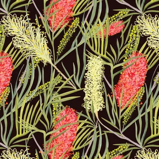 Robyn Hammond Australiana Wideback 108" - Pink and White