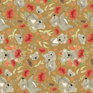 DV6767 Jen Digital Australian Koala and Waratah fabric