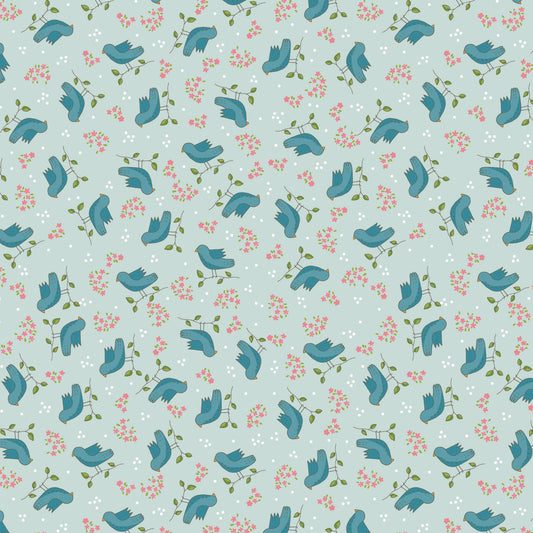 DV7759 - Birds on Blue - Out and About by Natalie Bird
