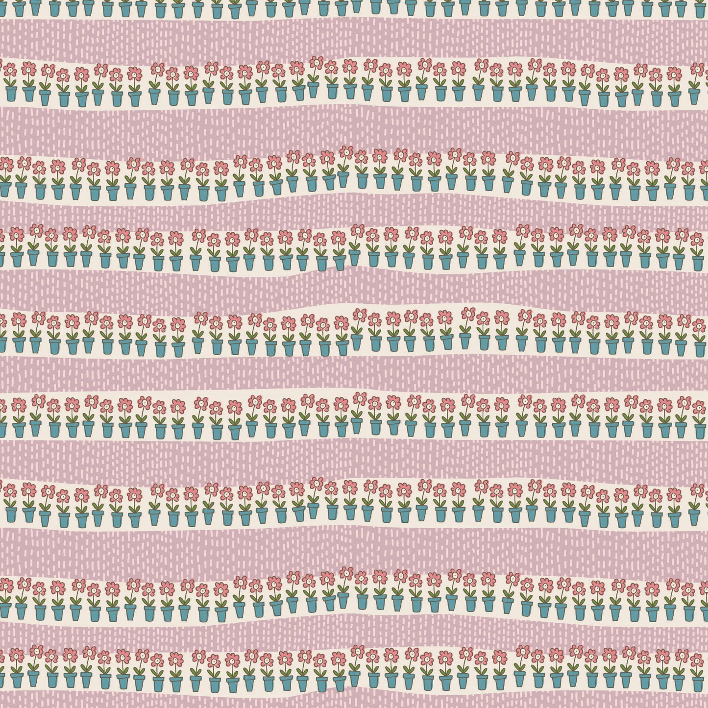 DV7766 - Flower Pots on Pink - Out and About by Natalie Bird
