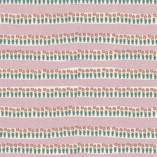 DV7766 - Flower Pots on Pink - Out and About by Natalie Bird