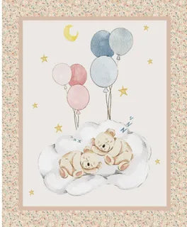 DV7891 Bed Buds Panel - Sleeping Bears with Balloons