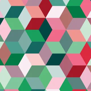 Wideback Geometric Green and Red Christmas  DVC1214